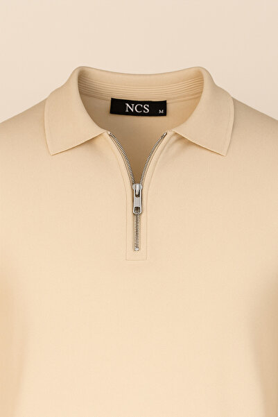 NCS Men's Knitwear Polo Neck Beige 3773