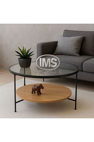 İMS ZİGON DÜNYASI Oslo Orta Sehpa - Şeffaf Cam / Siyah Mdf