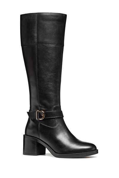 Geox Women's Black D Series 60 B - Smo.Lea Zippered Heeled Leather Boots D56Xxb00043C9999