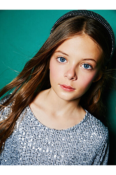 LC Waikiki Παιδικό φόρεμα για κορίτσια με κεντημένο λαιμό ποδηλάτου LCW