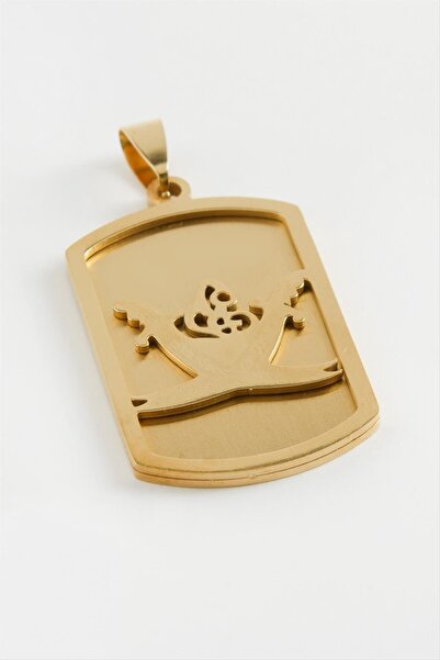 ZERO LAND قلادة من الفولاذ الزولفيقيار (163732) 4 سم - أصفر