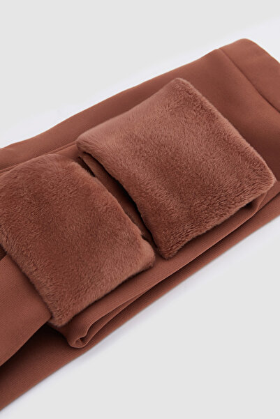 LOVETTI Brown Girl's Plush Extra Thick Winter Leggings