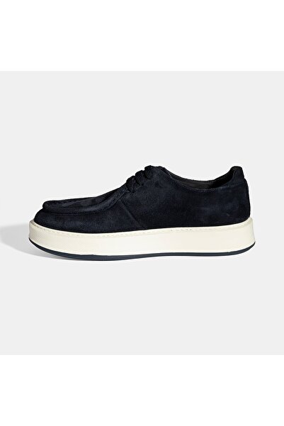 Desa Men's Navy Blue Lace-Up Suede Leather Casual Shoes