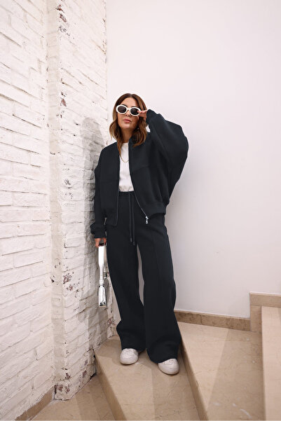 OKULCUBABA Women's 3-Ply Bomber Jacket Tracksuit Set