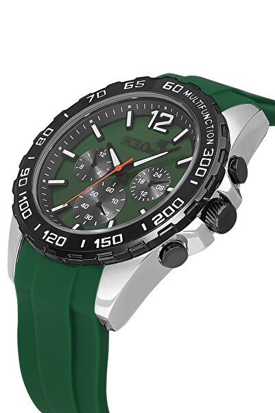 Polo Air Silicone Men's Wristwatch Green Black Silver Color Pl-7050E3X