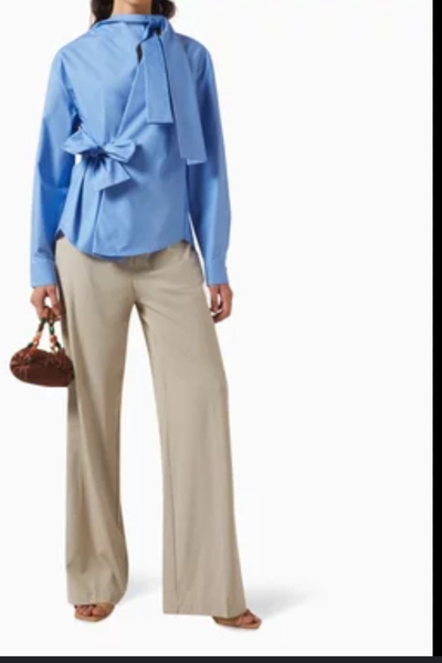 Maison MeDa Cobalt Blue Bow Detail Shirt – Stylish & Feminine