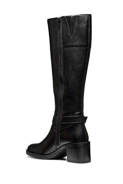 Geox Women's Black D Series 60 B - Smo.Lea Zippered Heeled Leather Boots D56Xxb00043C9999
