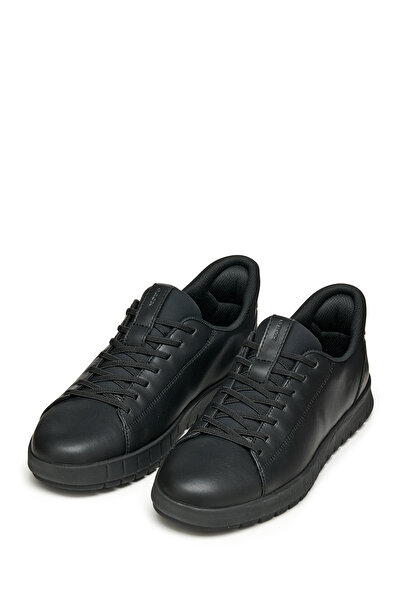 Geox Men's Black U Flextrıde Plus Lace-Up Leather Sneaker U56Maa0009Bc9999