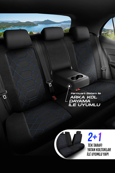 Panda Kılıf Panda Bremen Series Linen Fabric Car Seat Cover - Full Set