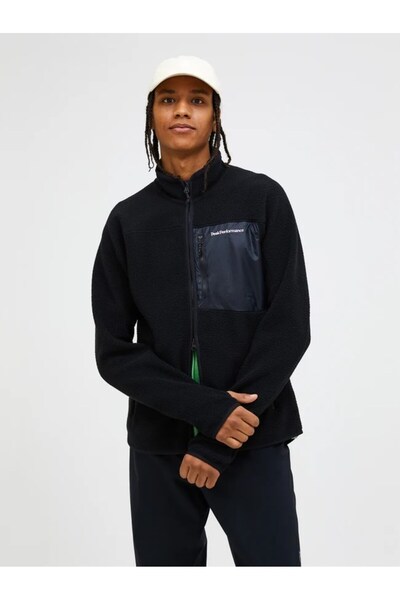 Peak Performance M Pile Zip Jacket Black Erk Fleece G80293020-001