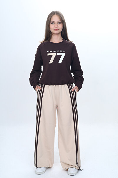 Pantulux Girl's Oversized 100% Cotton Tracksuit Set-Eşt-3035-372