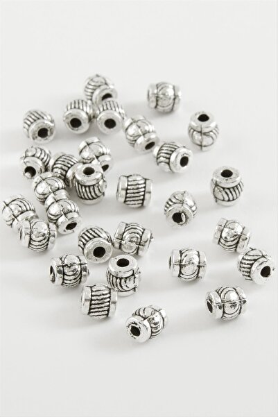 ZERO LAND Mtxdpn Cylinder Prayer Beads Spacer 50 (104315) Gram-Silver Color