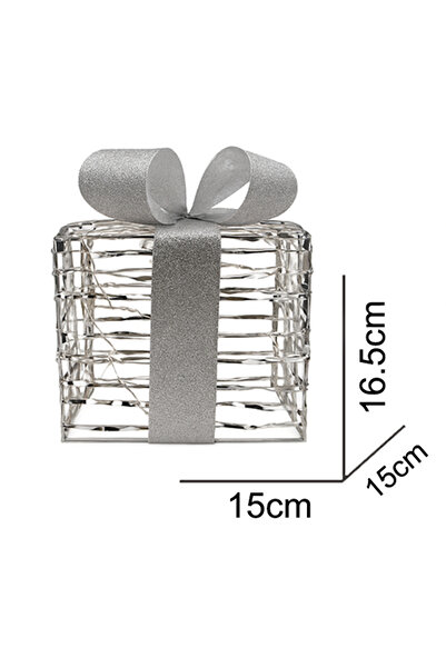 Forever Ledli Dekoratif Hediye Kutusu Yılbaşı Süsü - Silver