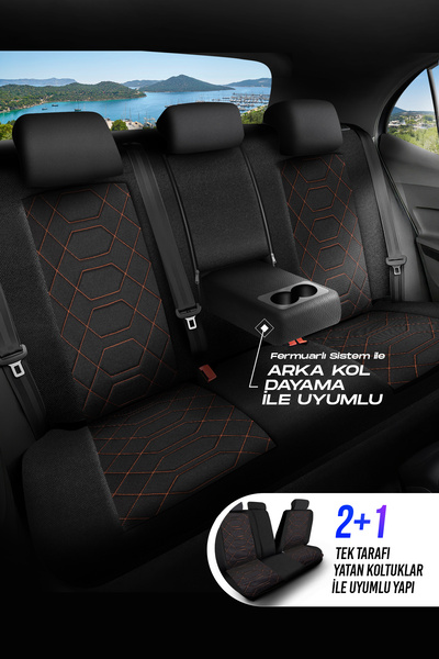 Panda Kılıf Panda Bremen Series Linen Fabric Car Seat Cover - Full Set