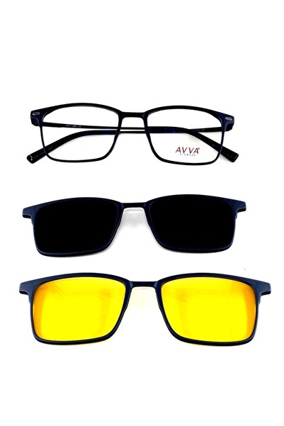 Avva S2122 C3 52-18-145 Unisex Sunglasses with Clip-On and Anti-Fog