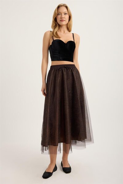 HomeStore Leopar Desenli Tül Etek