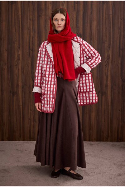 HEQA Patterned Quilted Jacket Gingham Pattern