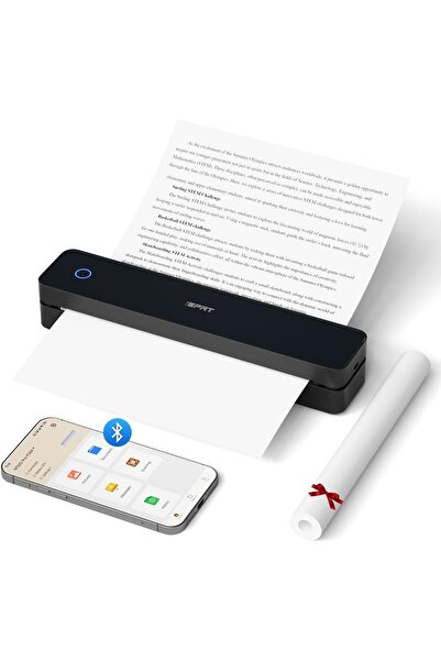 iDPRT طابعة حرارية محمولة MT610 Pro، 300 نقطة في البوصة، بلوتوث، بدون حبر، لون أسود