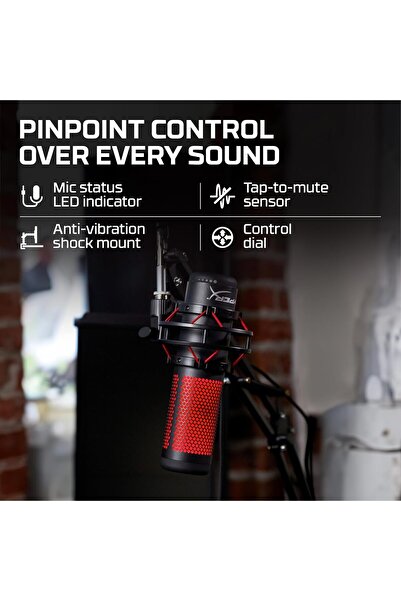 HyperX QuadCast USB Condenser Microphone for PC, PS4 & Mac - Black