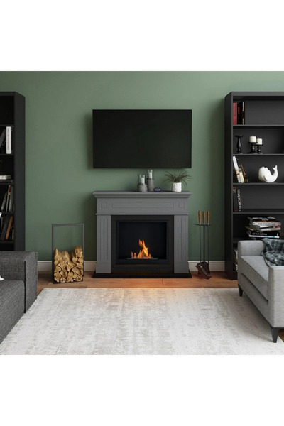 tagu Larsen Solid Grey FreeFlame bioethanol fireplace