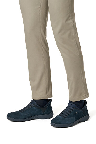 Geox Men's Navy Blue U Nebula 2.0 Plus Lace-Up Leather Casual Shoes U56Mxb00022C4002