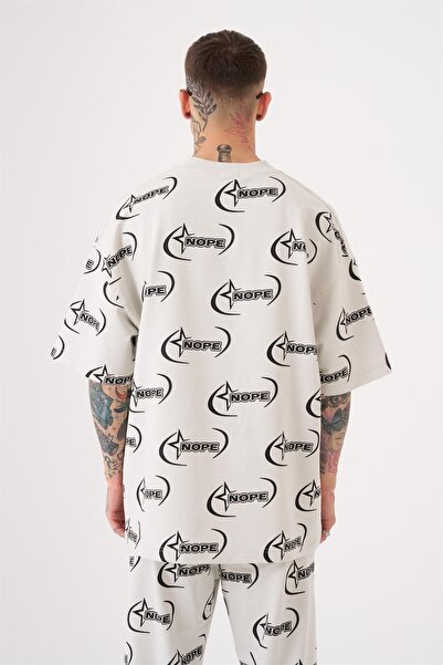 Machinist Men's Nope Printed Oversized T-Shirt Space Gray