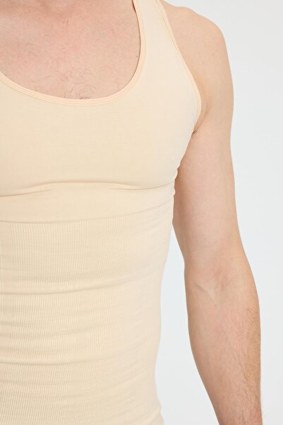 Tudors Men's super Slim Fit extra slim fit elastic skin color tank top corset