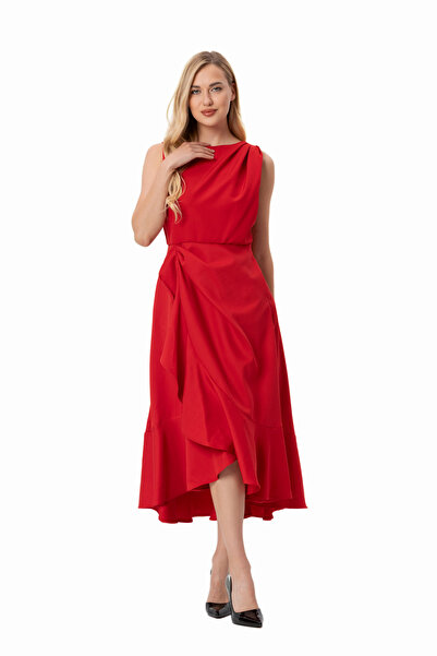 LADYNESS Yandan Volanlı Elbise