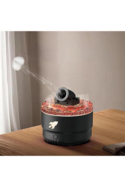 AUXITO Volcanic Flame Humidifier and Aromatherapy Diffuser with RGB LED Light, 360° Steam Jet