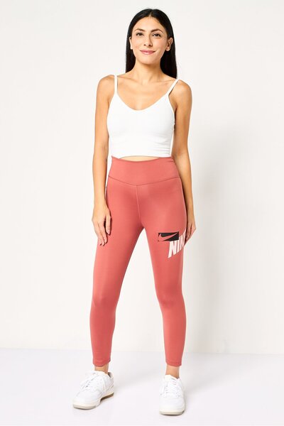 Nike Women Tight Fit Brand Logo Training Tights, Rust
