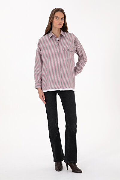 U.S. Polo Assn. Women's Burgundy Long Sleeve Shirt 50316369-Vr177