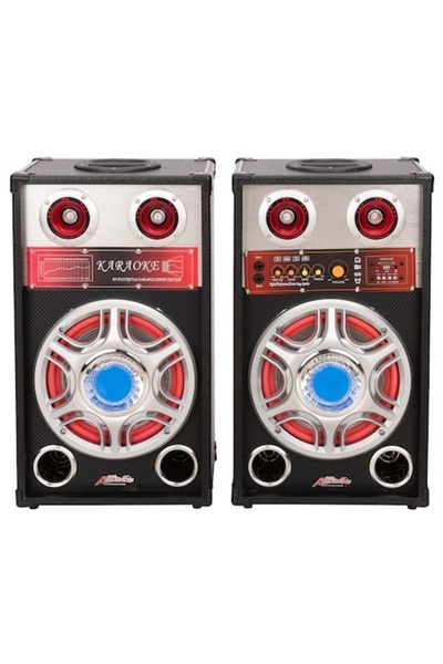KlaussTech Set of 2 Speakers 1 Active + 1 Passive, 2 X 80 W, Bluetooth, Usb, Volume Level, 2 Microphone Inputs