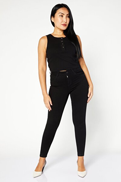 Noisy May Women Regular Fit Solid Casual Pants, Black