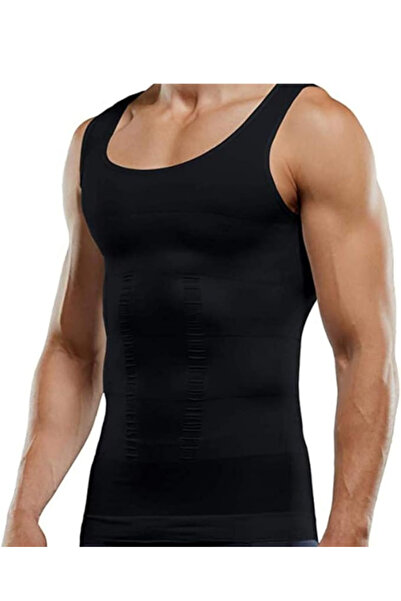 Genaric Mens Slimming Body Shaper Vest Shirt Abs Top Compression Shirt Shapewear Slimming Vest for Men
