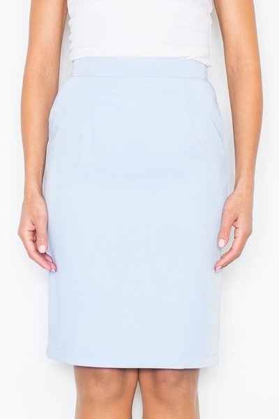 Figl Fustă creion elegantă albastră - Fustă elegantă de damă pentru serviciu M308 mărimea S