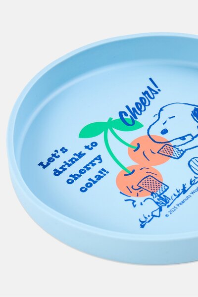 PEANUTS Toddlers Boy Silicone Plate, Blue