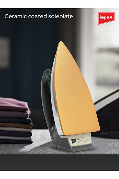 İMPEX SHOWY 1200W Electric Iron Box, Non-Stick Ceramic Sole Plate, 5 Temp Settings, Lightweight