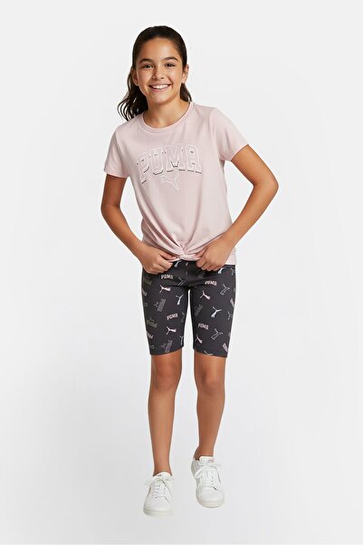 Puma Kids Girl 2 Pieces Brand Logo Top And Shorts Set, Multicolor