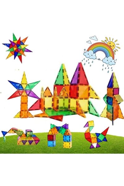 TEGRILO مجموعة من 100 قطعة من البلاط المغناطيسي، مكعبات بناء مغناطيسية إبداعي...