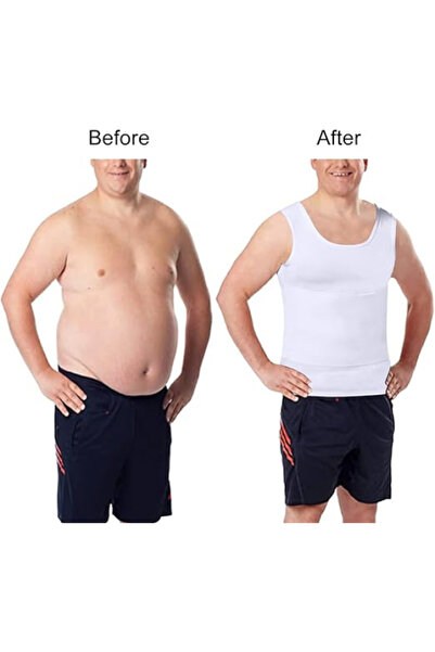 Genaric Mens Slimming Body Shaper Vest Shirt Abs Top Compression Shirt Shapewear Slimming Vest for Men