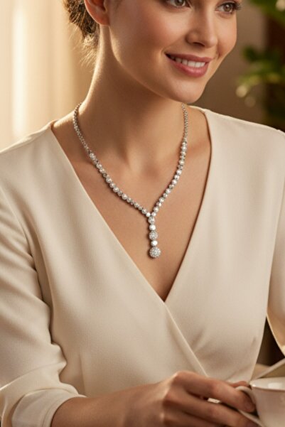 OSMANLI GÜMÜŞ Kadın Gümüş Kolye - Hürrem Gümüş Su Yolu Kadın Kolye