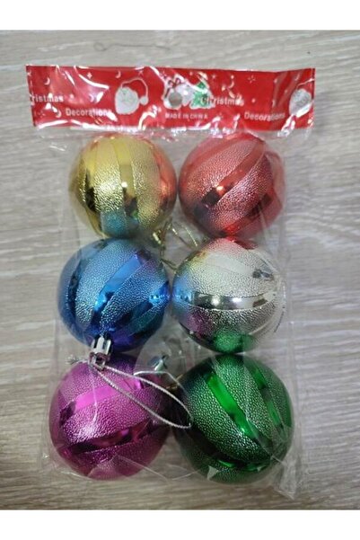 BEST PARTİ 6 سم 6 قطع كرة شجرة ييشاى بنمط مخطط alm-042