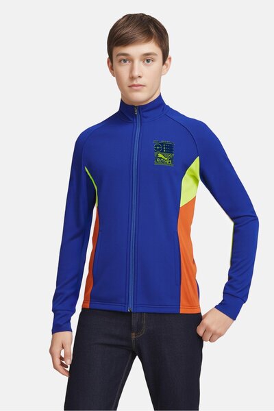 Puma Kids Boy Graphic Print Long Sleeve Full Zip Sweatshirt, Blue