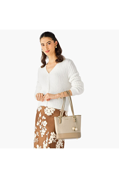 Chrisbella Textured Tote Bag with Pouch