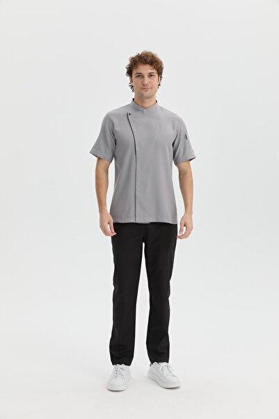 MyChef سترة الطباخ PRAQ زي الطباخ ذو الأكمام القصيرة