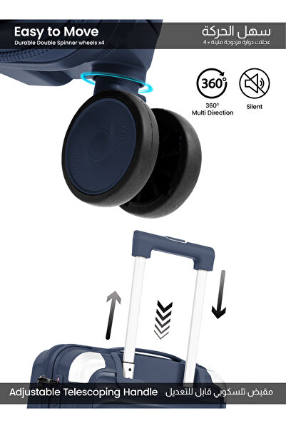 PARAJOHN GlidePro 20-Inch Cabin-Size (Small) PP Hard Case Luggage Trolley Bag with 8 Spinner Wheels and Lock