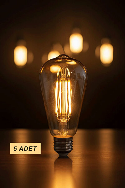 diğerr1 ST6 LED Filament Ampul 6W 2700K Amber Cam – Sarı Işık – 600 Lümen