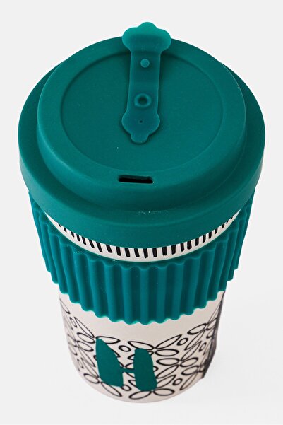 Kitchen Craft Bamboo Letter H Re-usable Travel Mug 410ml, Multicolor