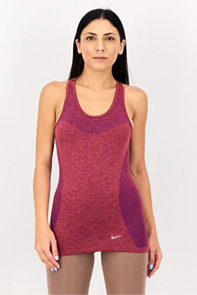 Nike Women Dri Fit Brand Logo Training Tank Top, Heather Maroon