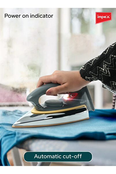 İMPEX SHOWY 1200W Electric Iron Box, Non-Stick Ceramic Sole Plate, 5 Temp Settings, Lightweight